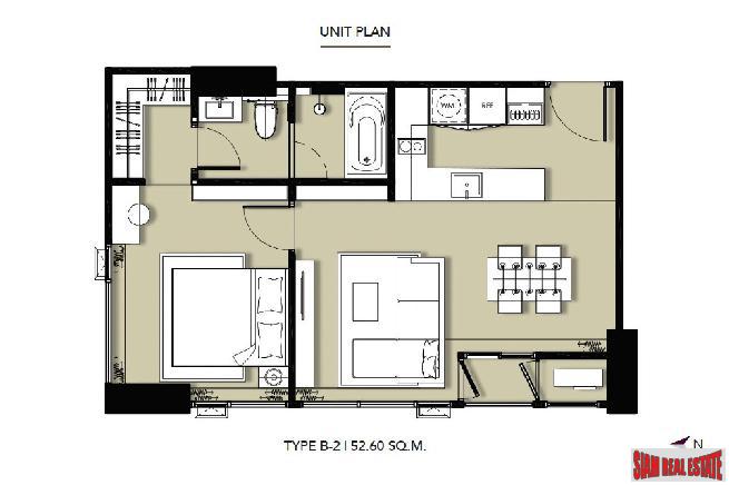 Elegant, Modern & Trendy Two Bedroom Condos in New Thong Lo Development-17