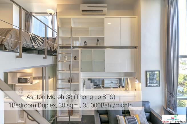 Ideo Morph 38 | Ultra Modern Two Storey Duplex with Extra High Ceilings in Thong Lo, Pet friendly-14