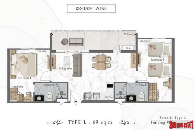New Rawai Development with 7 Pools and Green Areas - Two Bedroom