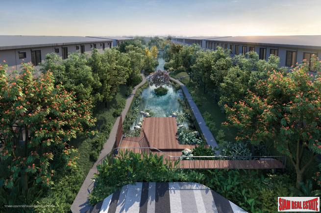 New Project of Premium Townhomes in a Picturesque Community with Excellent Facilities near Mega Bangna - 2/3 Bed 132 Sqm Units