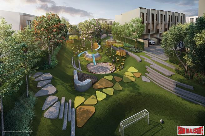 New Project of Premium Townhomes in a Picturesque Community with Excellent Facilities near Mega Bangna - 3 Bed 168 Sqm Units