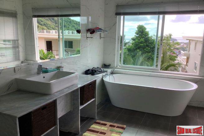 Kata Top View House / Six Bedroom House with Sea & Big Buddha Views + Shared Swimming Pool for Sale in Kata