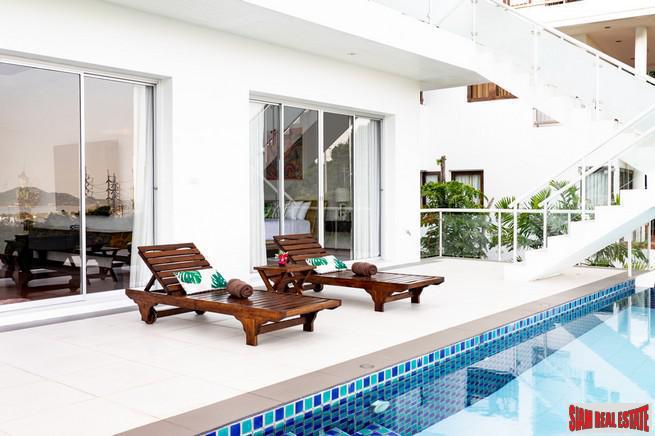 Mom Tri Villas Grand Cru | Exclusive Three Bedroom Kata Pool Villa with Panoramic Views of Chalong Bay for Rent