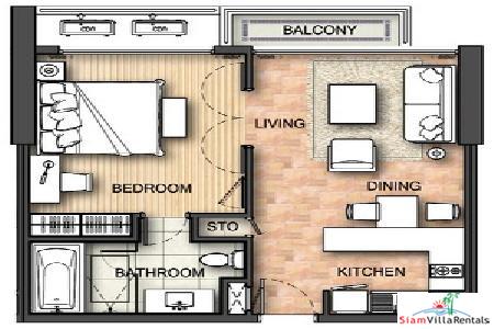 One Bedroom Apartment in Contemporary, Spanish-Style Complex on Sukhumvit 22-3